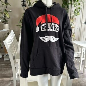 Old Navy Christmas Santa hoodie XXL black red white